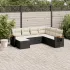 Set canapele de grădină cu perne, 7 piese, negru, poliratan GartenMobel Dekor