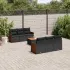 Set canapele de grădină cu perne, 7 piese, negru, poliratan GartenMobel Dekor