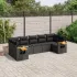 Set canapele de grădină cu perne, 7 piese, negru, poliratan GartenMobel Dekor