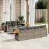 Set mobilier de grădină cu perne, 8 piese, negru, poliratan GartenMobel Dekor