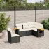 Set mobilier de grădină cu perne, 5 piese, negru, poliratan GartenMobel Dekor