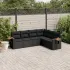 Set mobilier de grădină cu perne, 6 piese, negru, poliratan GartenMobel Dekor