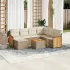 Set canapele de grădină, 8 piese, cu perne, bej, poliratan GartenMobel Dekor