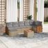Set canapele de grădină, 8 piese, cu perne, bej, poliratan GartenMobel Dekor
