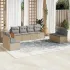 Set canapele de grădină, 8 piese, cu perne, bej, poliratan GartenMobel Dekor