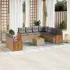 Set mobilier de grădină cu perne, 10 piese, gri, poliratan GartenMobel Dekor