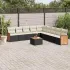 Set canapele de grădină cu perne, 10 piese, negru, poliratan GartenMobel Dekor