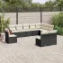 Set canapele de grădină cu perne, 10 piese, negru, poliratan GartenMobel Dekor