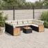 Set canapele de grădină cu perne, 10 piese, negru, poliratan GartenMobel Dekor