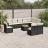 Set canapele de grădină cu perne, 11 piese, negru, poliratan GartenMobel Dekor