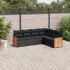Set mobilier de grădină cu perne, 6 piese, negru, poliratan GartenMobel Dekor