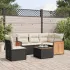 Set mobilier de grădină cu perne, 6 piese, negru, poliratan GartenMobel Dekor