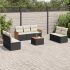 Set mobilier de grădină cu perne, 8 piese, negru, poliratan GartenMobel Dekor