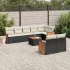 Set canapele de grădină, 9 piese, cu perne, bej, poliratan GartenMobel Dekor