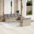 Set canapele de grădină, 9 piese, cu perne, bej, poliratan GartenMobel Dekor