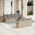Set canapele de grădină cu perne, 10 piese, bej, poliratan GartenMobel Dekor