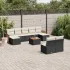 Set canapele de grădină cu perne, 10 piese, negru, poliratan GartenMobel Dekor