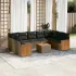 Set canapele de grădină cu perne, 10 piese, negru, poliratan GartenMobel Dekor