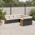 Set mobilier de grădină cu perne, 8 piese, negru, poliratan GartenMobel Dekor