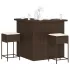 Set mobilier bar de grădină, cu perne, 3 piese, gri, poliratan GartenMobel Dekor