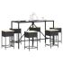 Set mobilier bar de grădină cu perne, 9 piese, negru, poliratan GartenMobel Dekor