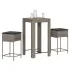 Set mobilier bar de grădină, cu perne, 3 piese, gri, poliratan GartenMobel Dekor