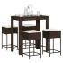 Set mobilier bar de grădină cu perne, 5 piese, maro, poliratan GartenMobel Dekor