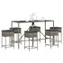 Set mobilier bar de grădină cu perne, 7 piese, gri, poliratan GartenMobel Dekor