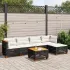 Set mobilier de grădină cu perne, 6 piese, negru, poliratan GartenMobel Dekor