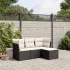 Set mobilier de grădină cu perne, 4 piese, negru, poliratan GartenMobel Dekor
