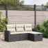 Set canapea de grădină cu perne, 4 piese, gri, poliratan GartenMobel Dekor