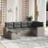 Set canapele de grădină cu perne, 7 piese, negru, poliratan GartenMobel Dekor