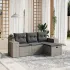 Set mobilier de grădină cu perne, 4 piese, negru, poliratan GartenMobel Dekor