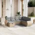 Set canapele de grădină, 7 piese, cu perne, bej, poliratan GartenMobel Dekor
