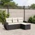 Set mobilier de grădină cu perne, 4 piese, negru, poliratan GartenMobel Dekor