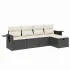 Set mobilier de grădină cu perne, 6 piese, negru, poliratan GartenMobel Dekor