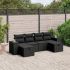 Set mobilier de grădină cu perne, 6 piese, negru, poliratan GartenMobel Dekor
