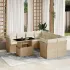 Set canapele de grădină, 9 piese, cu perne, bej, poliratan GartenMobel Dekor