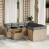 Set canapele de grădină, 9 piese, cu perne, bej, poliratan GartenMobel Dekor