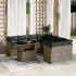 Set canapele de grădină, 9 piese, cu perne, bej, poliratan GartenMobel Dekor
