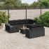 Set canapele de grădină cu perne, 11 piese, negru, poliratan GartenMobel Dekor