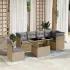 Set canapele de grădină, 7 piese, cu perne, bej, poliratan GartenMobel Dekor