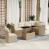 Set canapele de grădină, 7 piese, cu perne, bej, poliratan GartenMobel Dekor