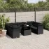 Set canapele de grădină cu perne, 10 piese, negru, poliratan GartenMobel Dekor