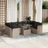 Set canapele de grădină cu perne, 10 piese, negru, poliratan GartenMobel Dekor