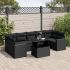 Set mobilier de grădină cu perne, 8 piese, negru, poliratan GartenMobel Dekor