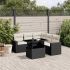 Set mobilier de grădină cu perne, 6 piese, negru, poliratan GartenMobel Dekor