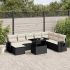 Set mobilier de grădină cu perne, 8 piese, negru, poliratan GartenMobel Dekor