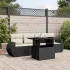 Set mobilier de grădină cu perne, 5 piese, negru, poliratan GartenMobel Dekor