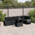 Set canapele de grădină cu perne, 7 piese, negru, poliratan GartenMobel Dekor